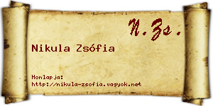 Nikula Zsófia névjegykártya